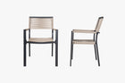 2 PCS Patio Dining Chairs with Metal Frame and Armrests