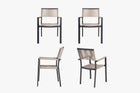 4 PCS Patio Dining Chairs with Metal Frame and Armrests