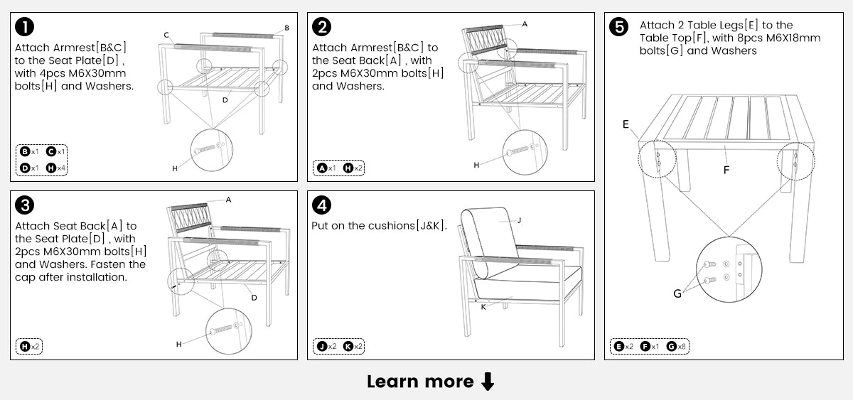 metal armchair install