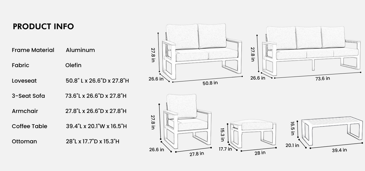 Aluminum Outdoor Conversation Set information