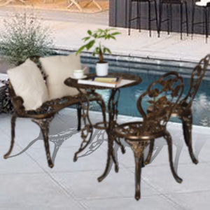 Cast Aluminum Bronze Bistro Set of 4