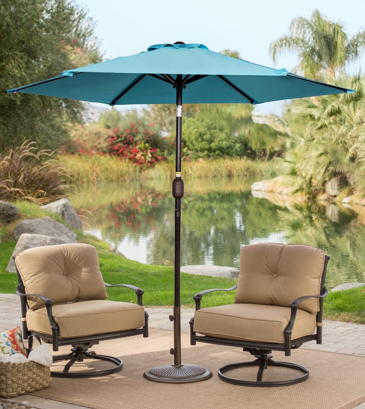 Sundale Outdoor 7.2 ft Patio Umbrella Table Market Umbrella