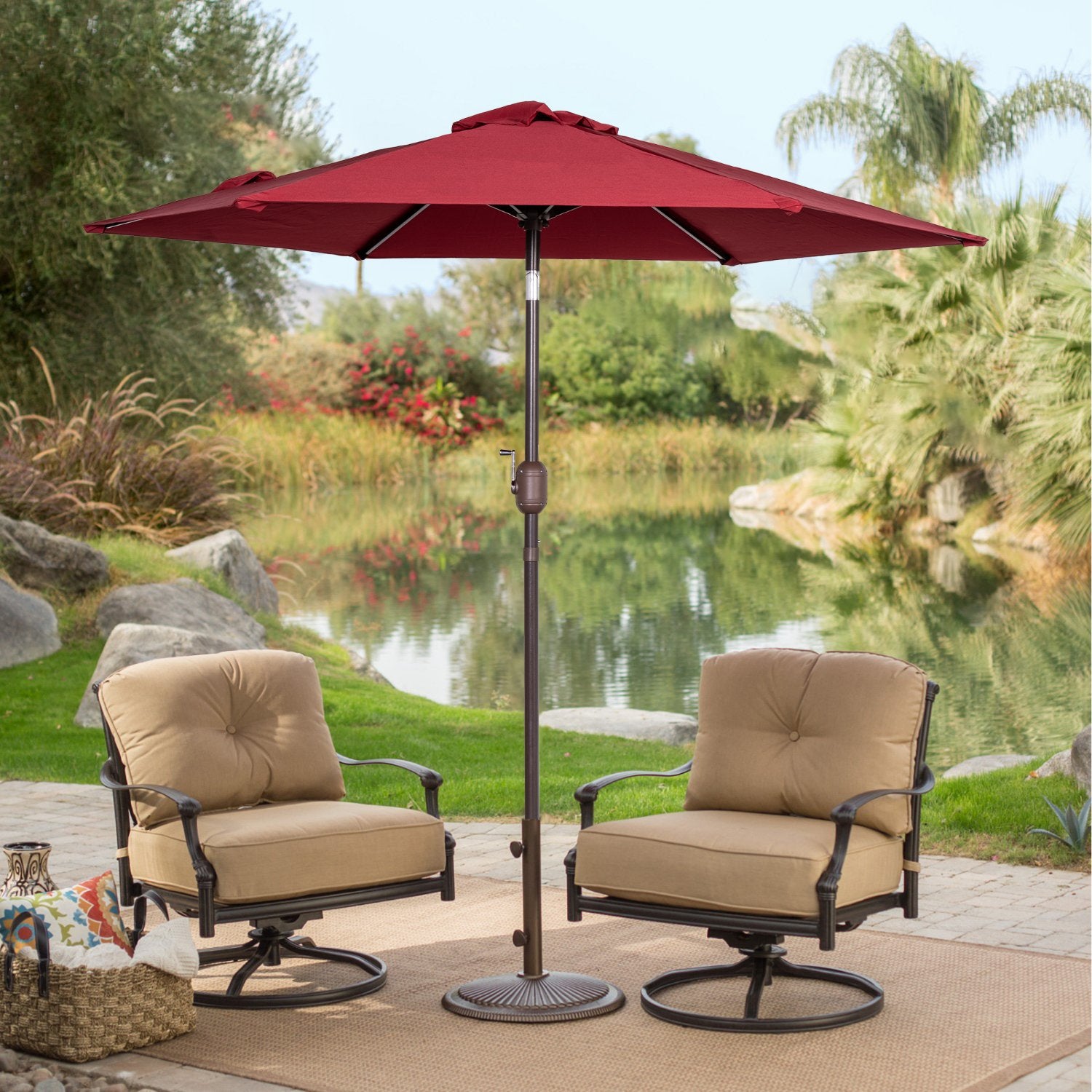 Sundale Outdoor 7.2 ft Patio Umbrella Table Market Umbrella