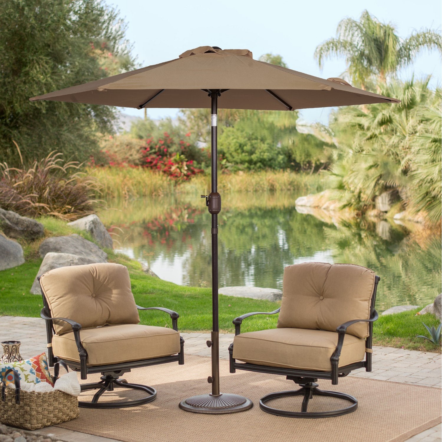 Sundale Outdoor 7.2 ft Patio Umbrella Table Market Umbrella