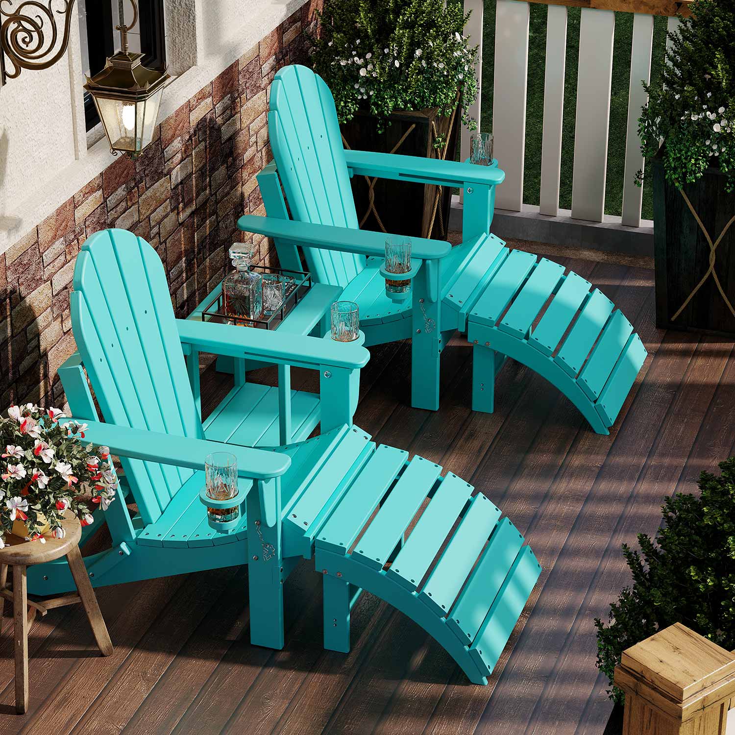 Sundale Outdoor Adirondack Ottoman Footrest