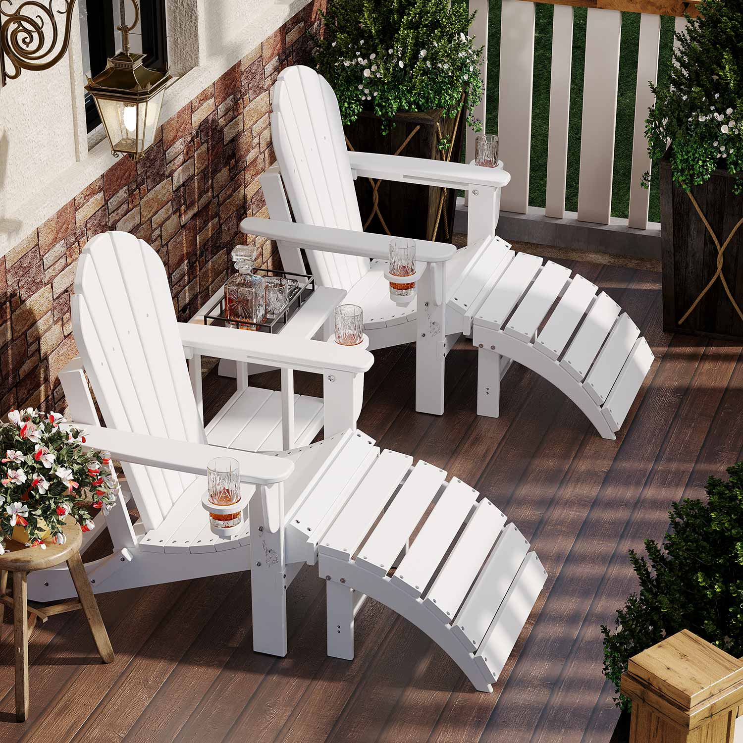 Sundale Outdoor Adirondack Ottoman Footrest