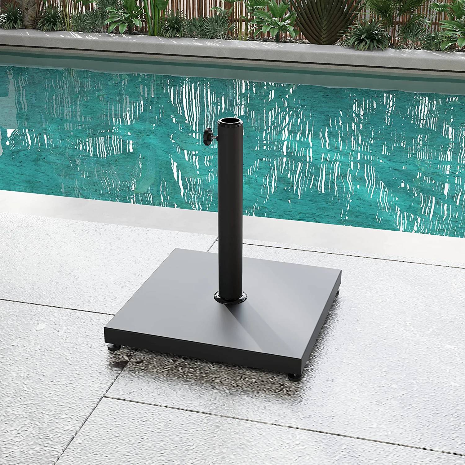 Outdoor Umbrella Stand 42lbs Heavy Duty Resin Square Umbrella Base