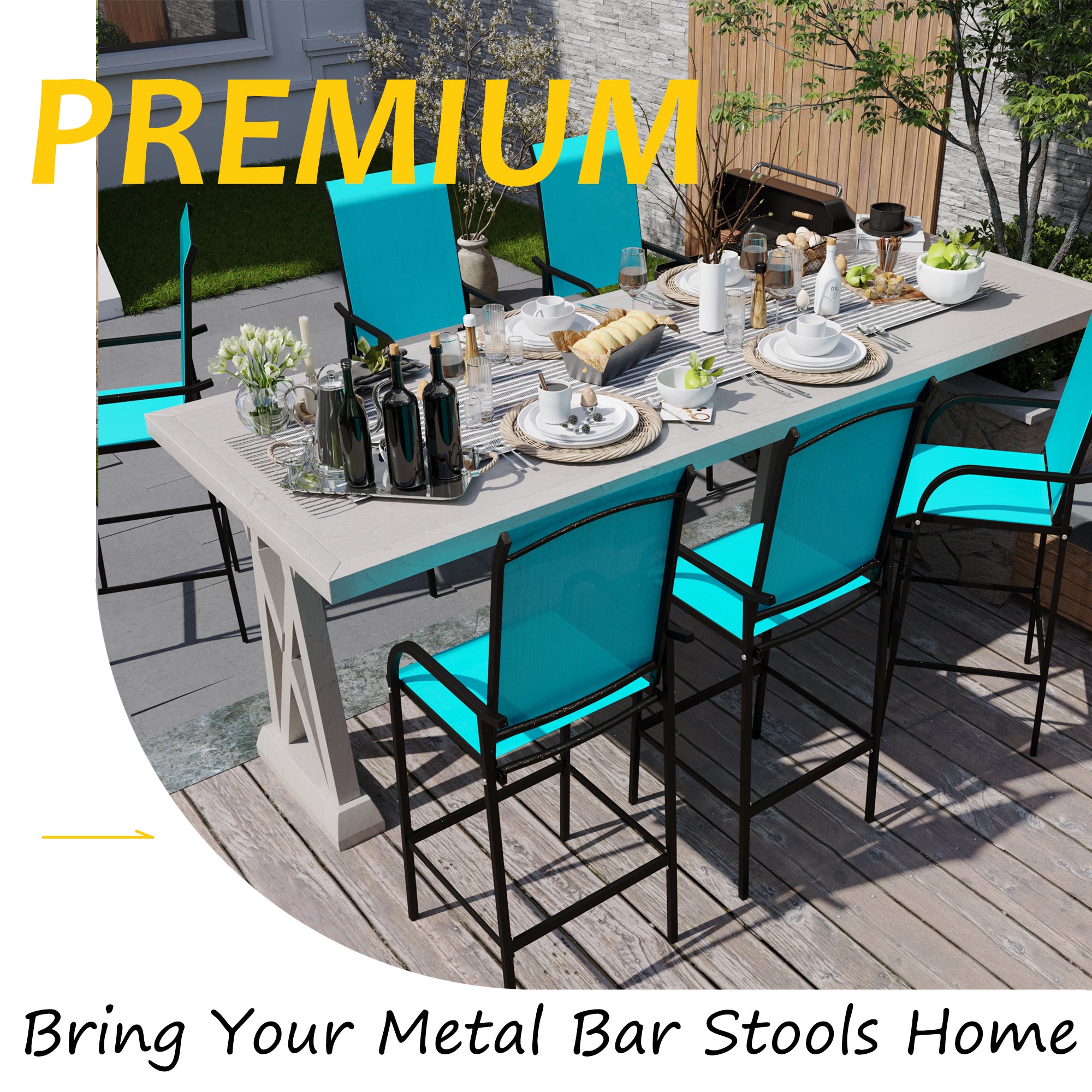 Quick Dry Metal Bar Stools