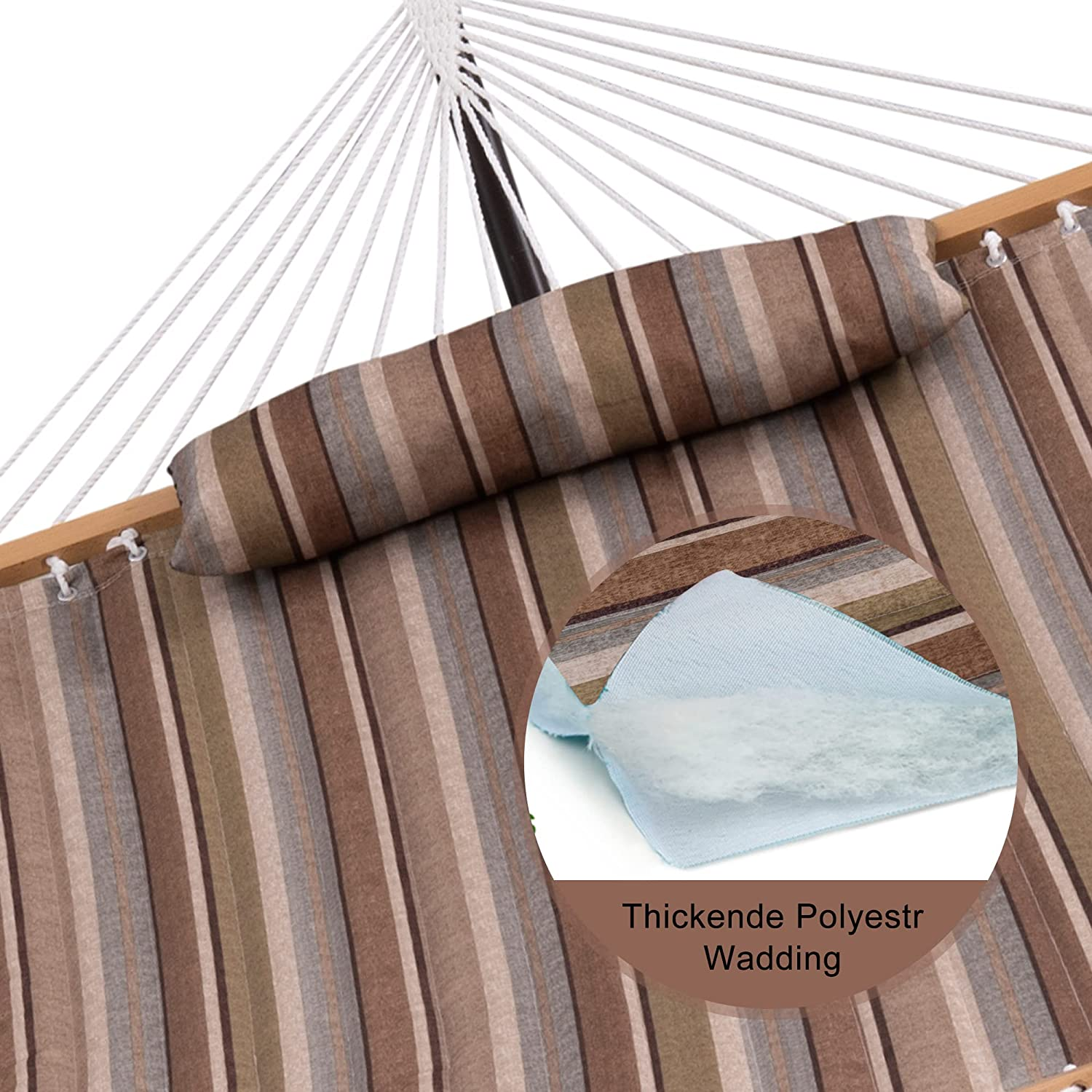 Cotton Rope Hammock, Stand, Pad and Pillow Combo