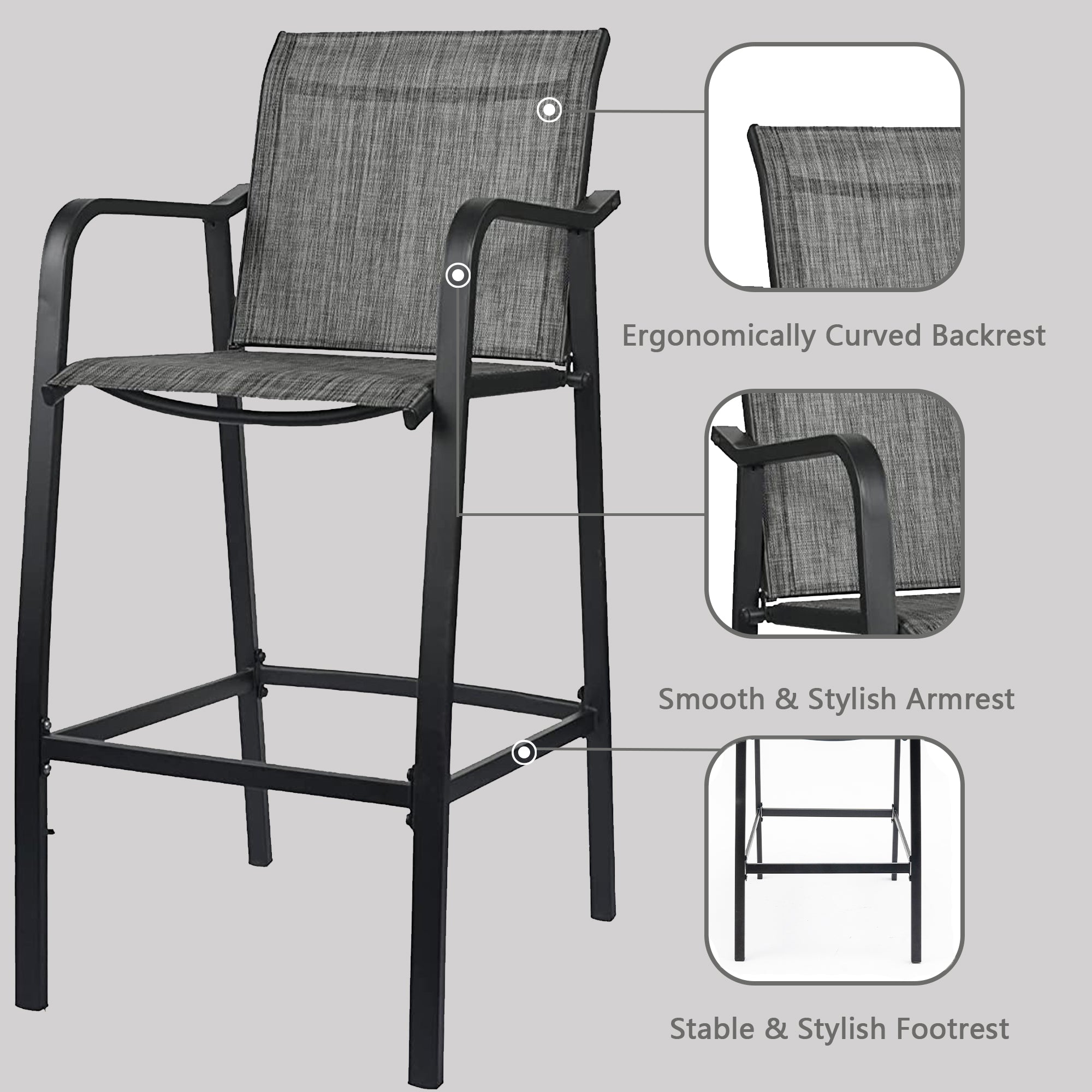 Quick Dry Metal Bar Stools