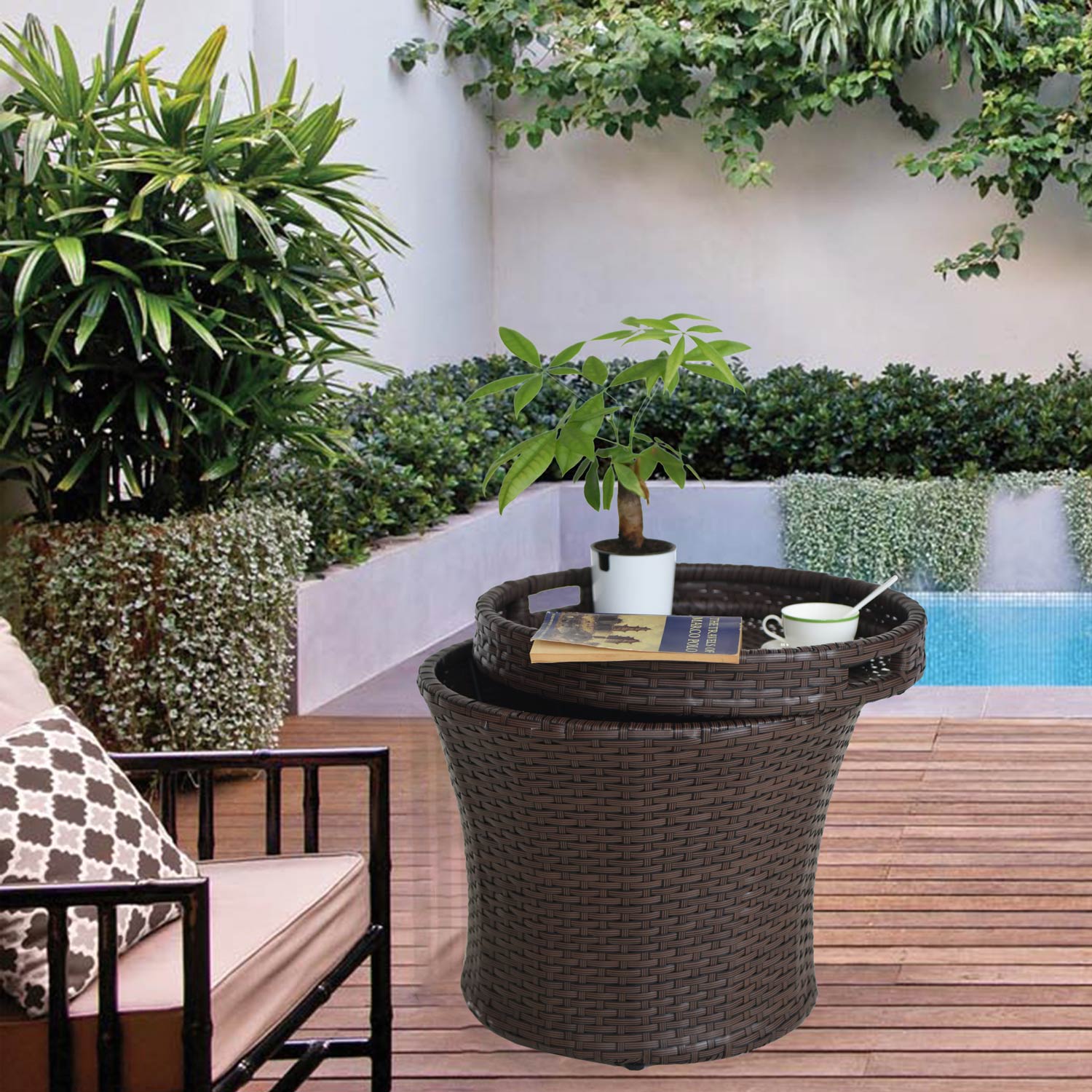 Wicker cube outdoor furniture hot sale