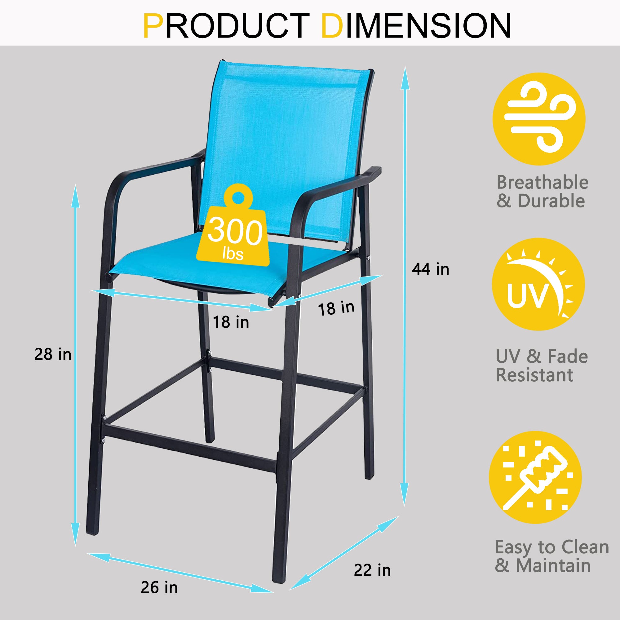 Quick Dry Metal Bar Stools