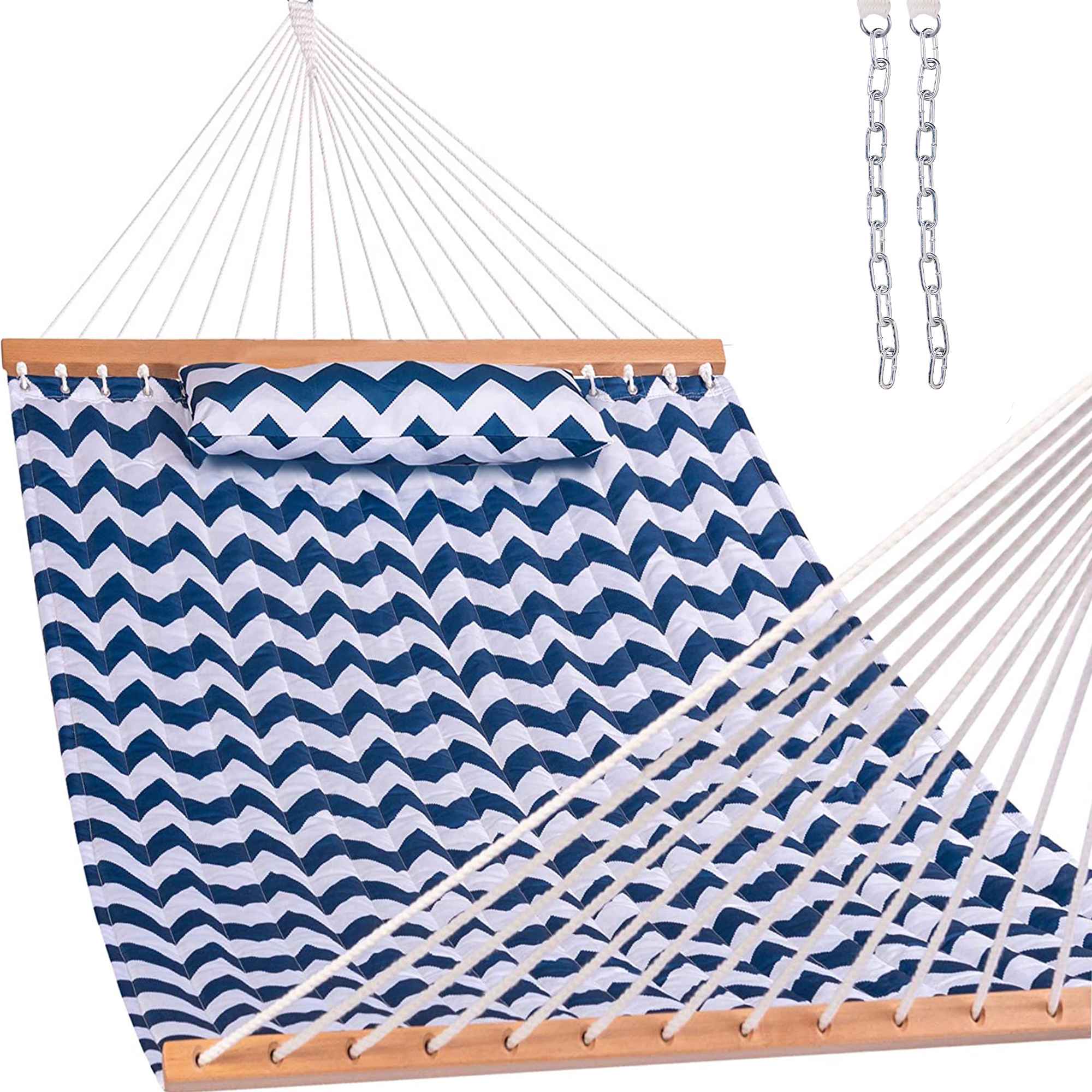 Large Double Quilted Hammock with Detachable Pillow