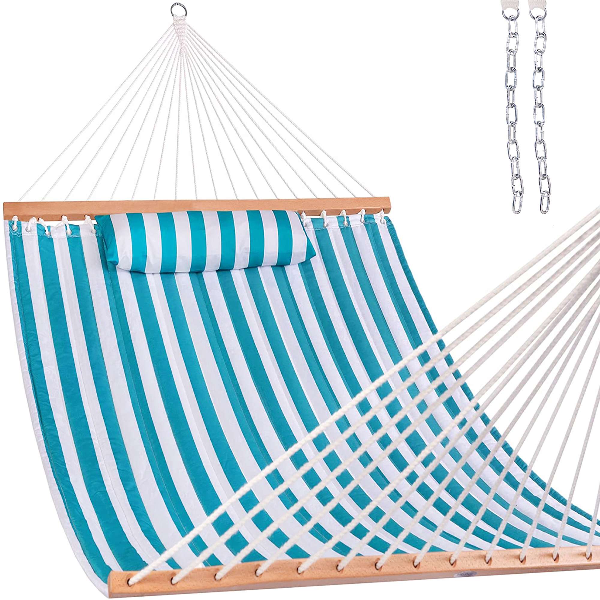 Large Double Quilted Hammock with Detachable Pillow