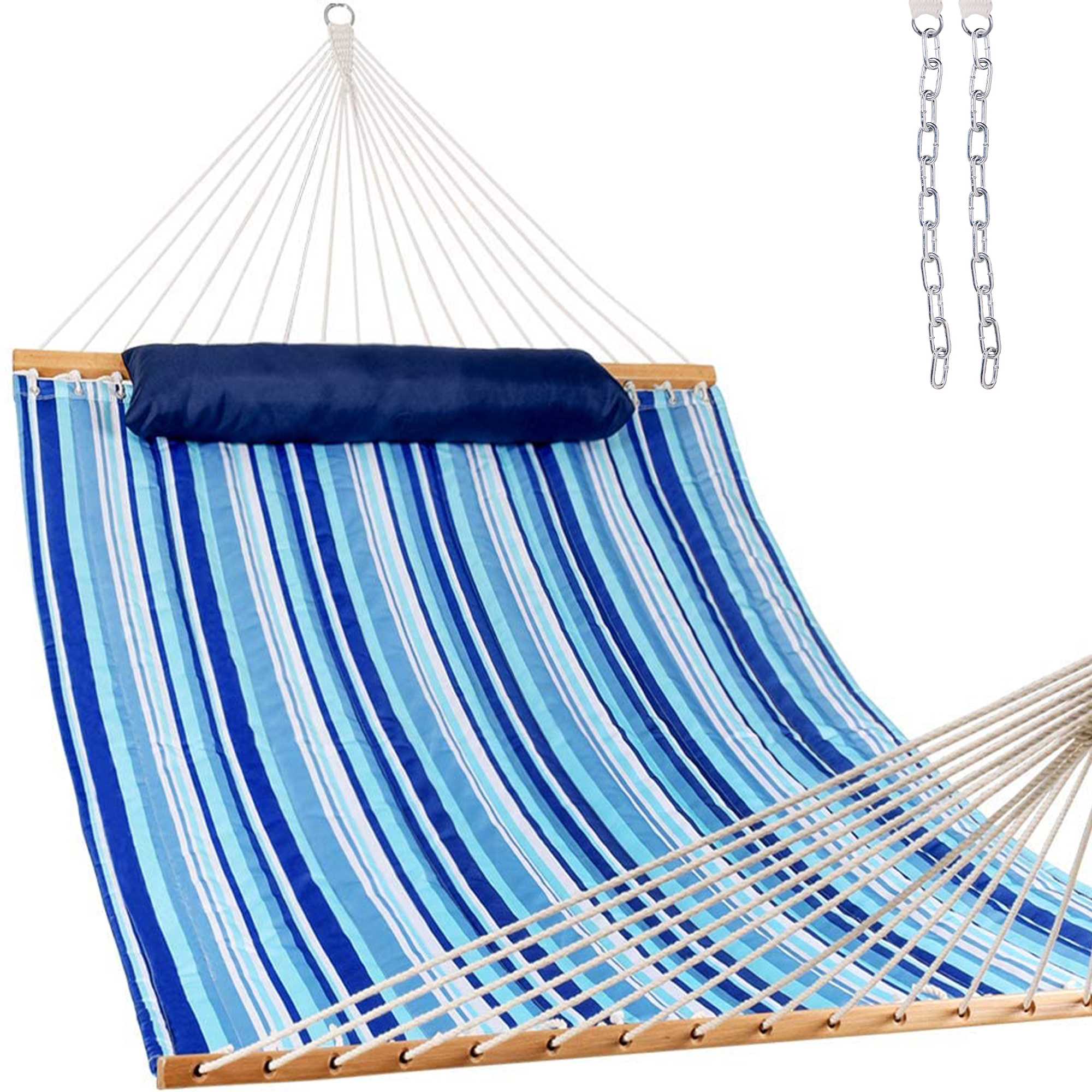 Large Double Quilted Hammock with Detachable Pillow