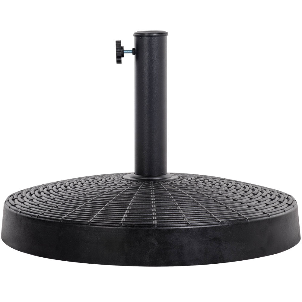 50lbs Bliss Wicker Resin Black Patio Umbrella Base Metal Heavy Duty Stand