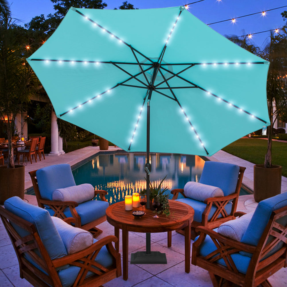 Sundale Outdoor 11FT 40 LED Lights Aluminum Patio Market Umbrella