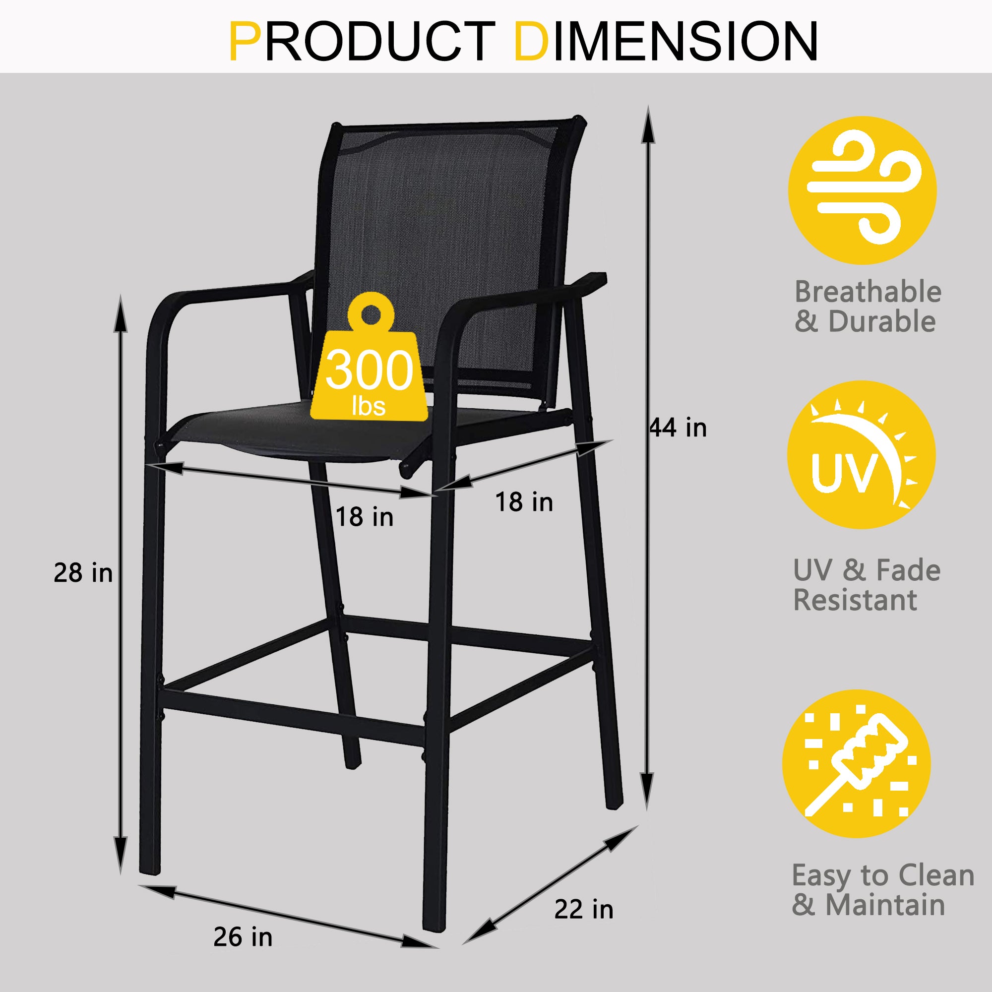 Quick Dry Metal Bar Stools